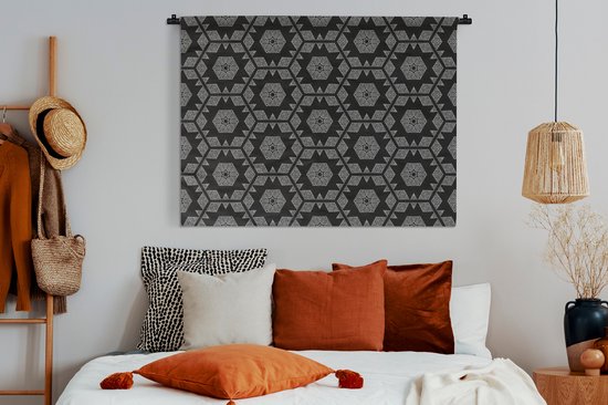 Wandkleed - Wanddoek - Kerstster - Geometrie - Winter - Patronen - 150x112 cm - Wandtapijt