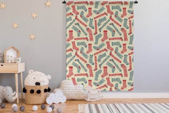 Tapisserie - Tapisserie - Noël - Chaussettes - Motifs - 150x200 cm - Tapisserie