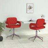 Eetkamerstoelen draaibaar 2 st kunstleer wijnrood