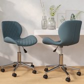 Eetkamerstoelen draaibaar 2 st fluweel blauw