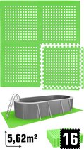 5.6 m² Poolmat - 16 EVA schuim matten 62x62 - outdoor poolpad - schuimrubber ondermatten set