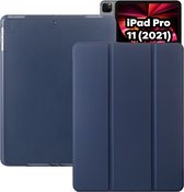 Tablet Hoes + Standaardfunctie - Geschikt voor iPad Pro 11 inch Hoes - Donker Blauw