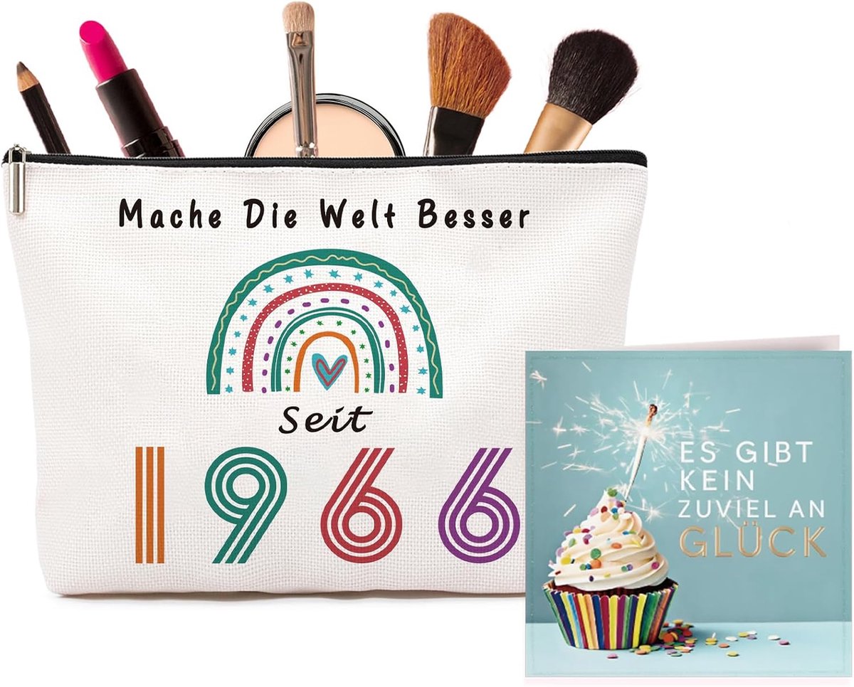 Make-up tas 2-pack - Grappig & tijdloos - Perfect voor 60e verjaardag - Leuke geschenken voor vrouwen - ShopVlot