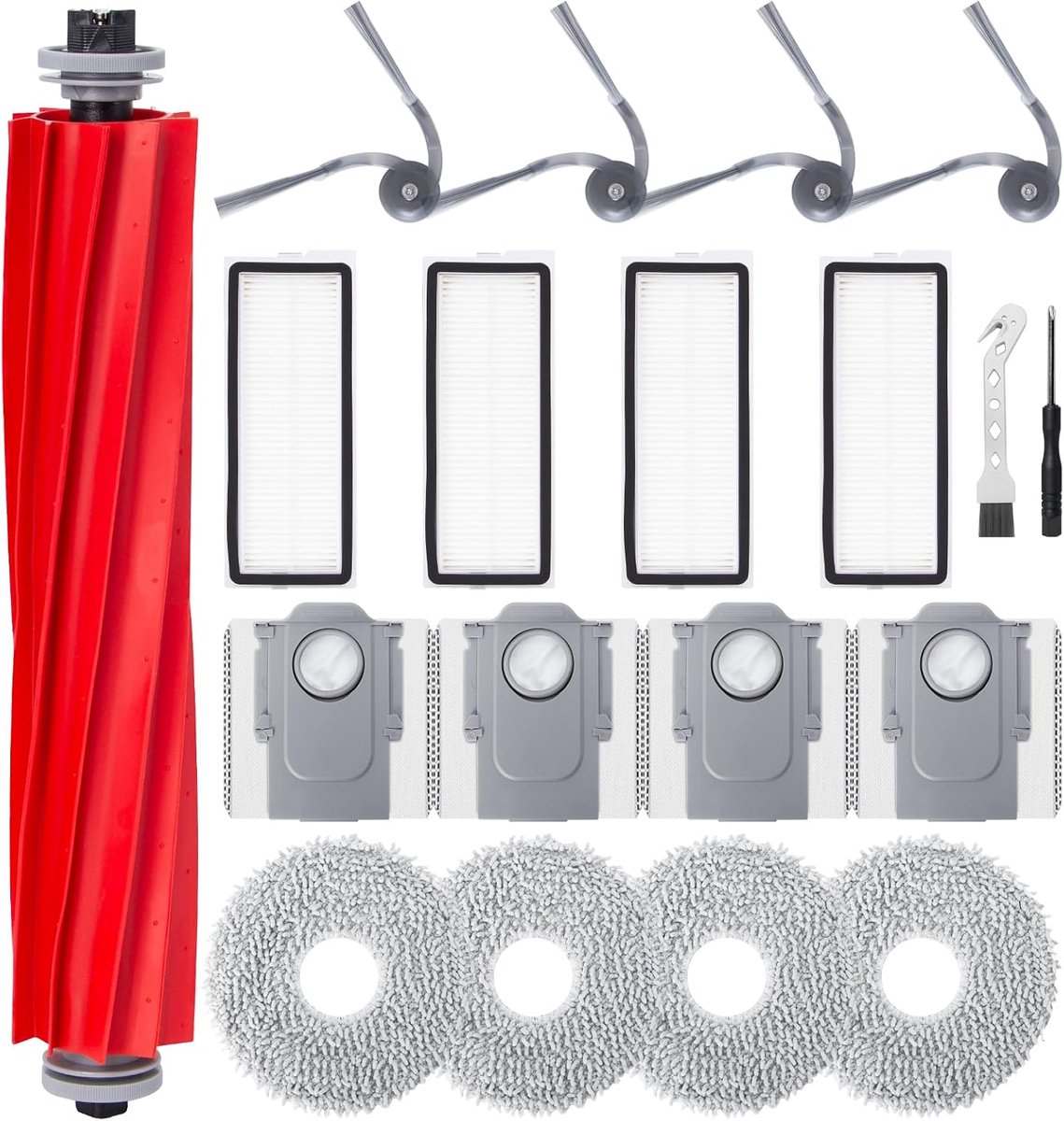 Accessoire set voor Roborock QV 35A/QV 35S - 1 hoofdborstel - 4 filters - compleet onderhoudspakket - ShopVlot