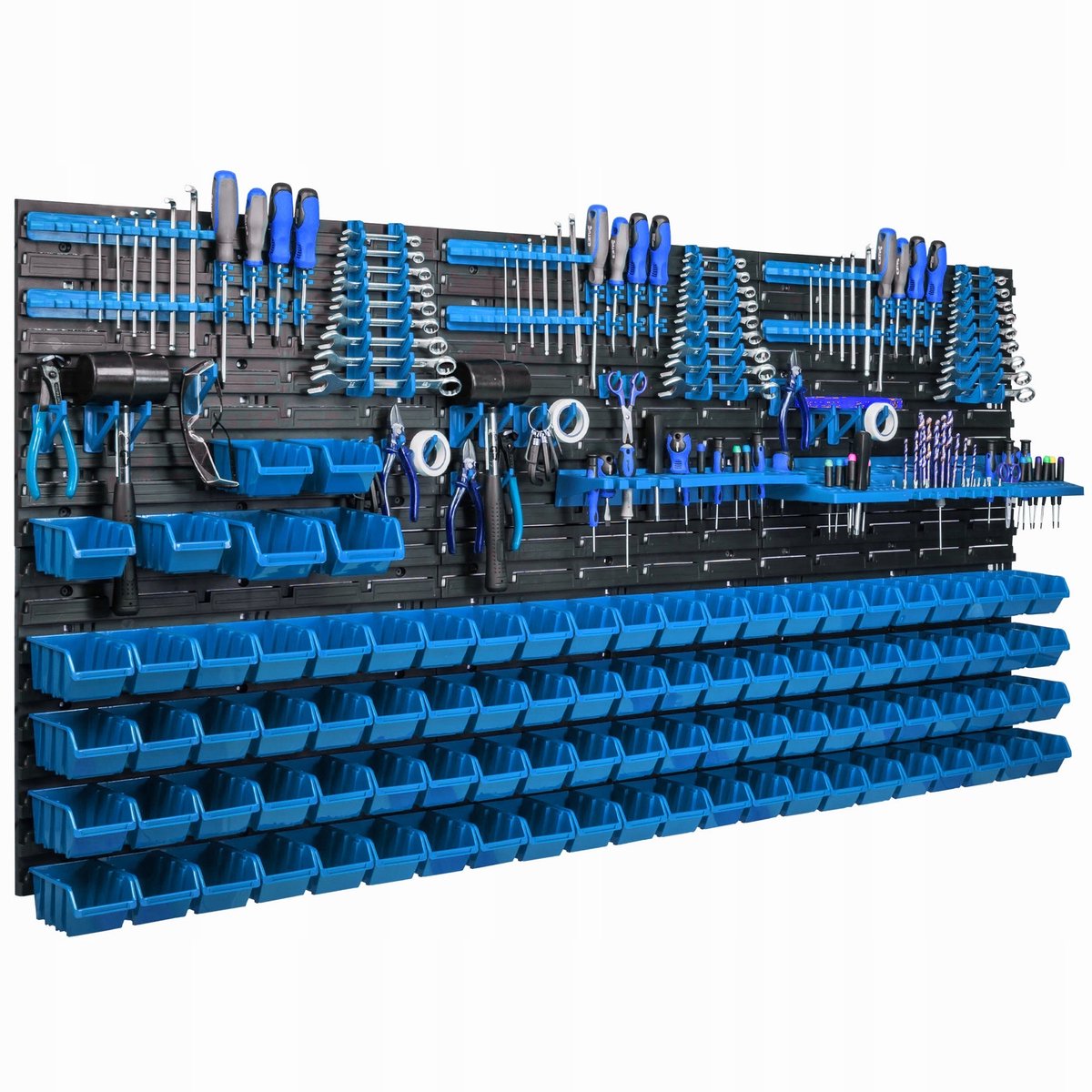 Gereedschapswand 173x78cm met 94 Bakjes en Ophangsystemen