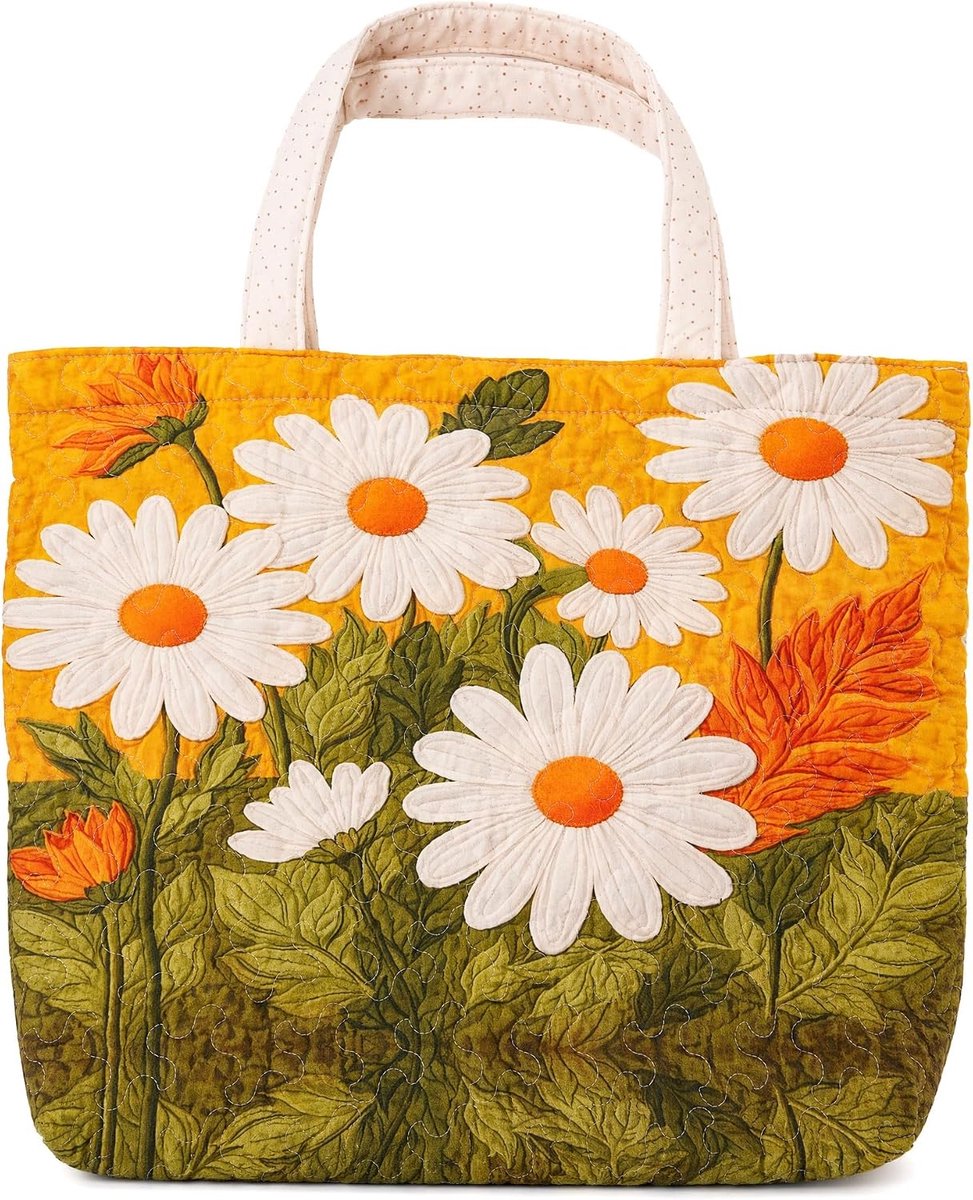 Tote bag dames groot - gewatteerd - geborduurd bloemenmotief - ideaal voor dagelijks gebruik - ShopVlot