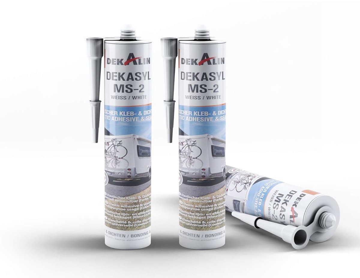 Dekalin DEKAsyl MS 2 MS Polymer Lijm en Kit - 290 ml Wit - Elastische verbinding - Perfect voor campers en caravans - ShopVlot