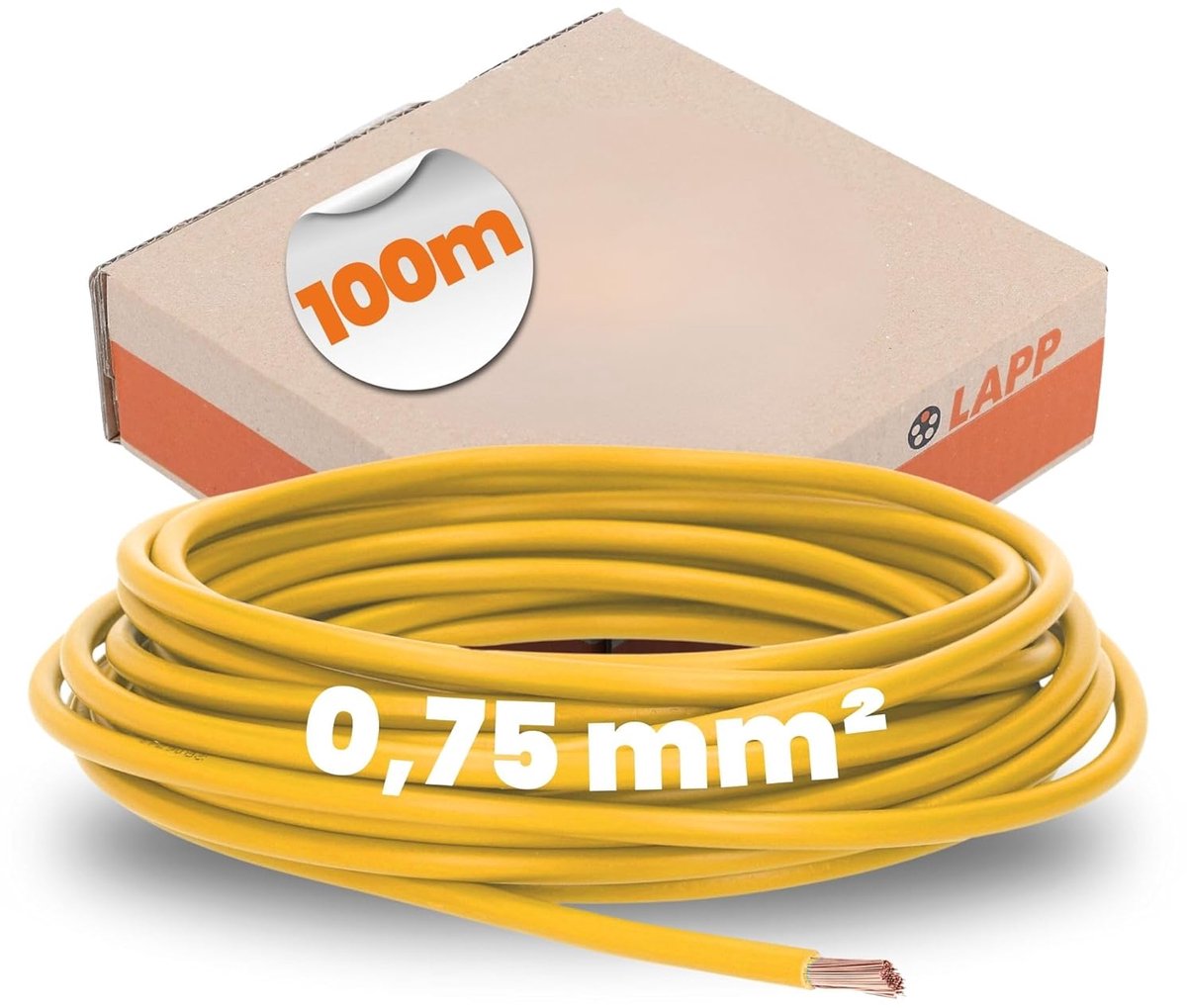 Montagedraad 0,75 mm² Geel 100 m - Flexibele koperen kern - Hoge kwaliteit PVC isolatie - ShopVlot