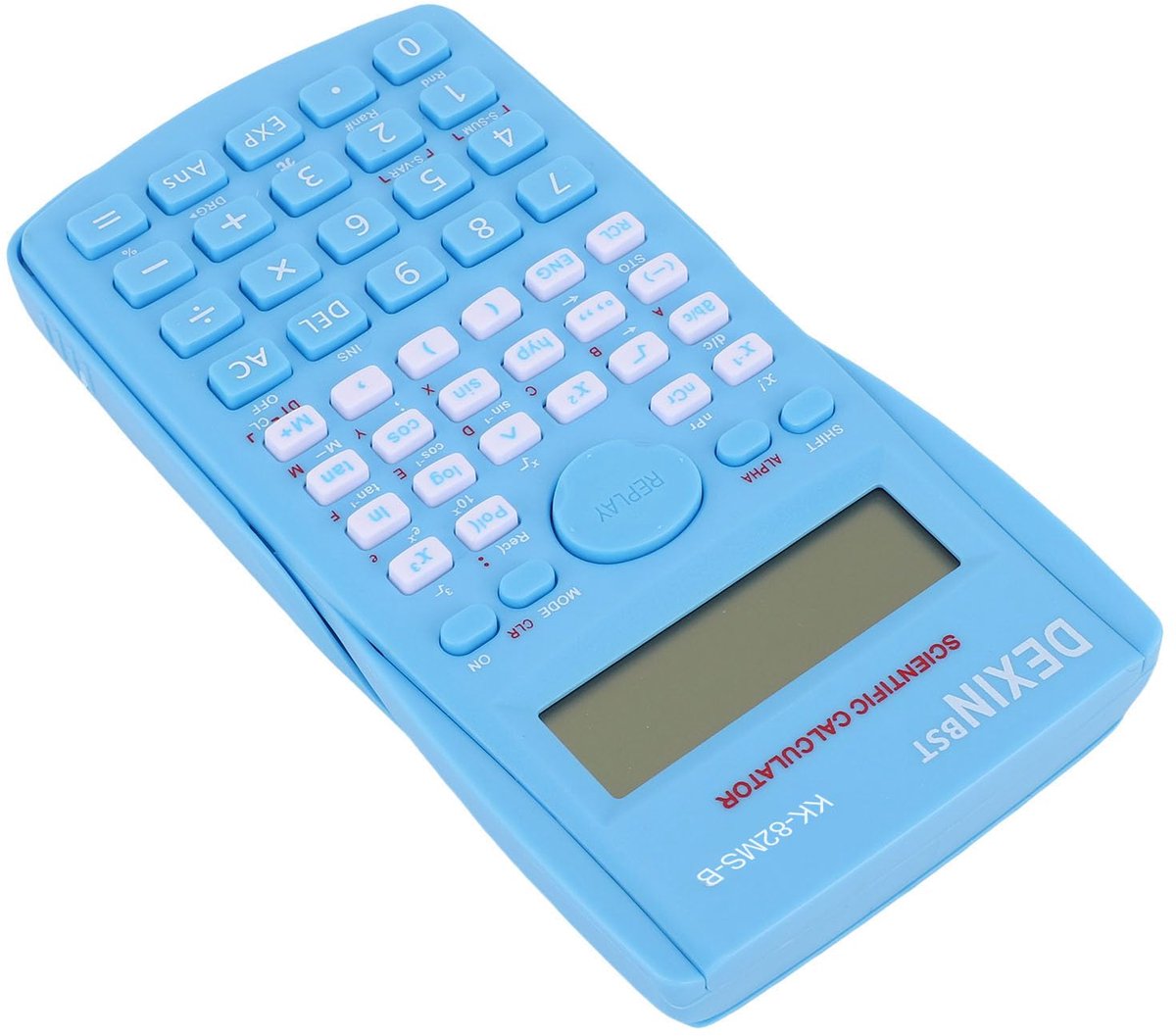 Wetenschappelijke rekenmachine 12-bits - blauw - groot display - ideaal voor middelbare scholieren - ShopVlot