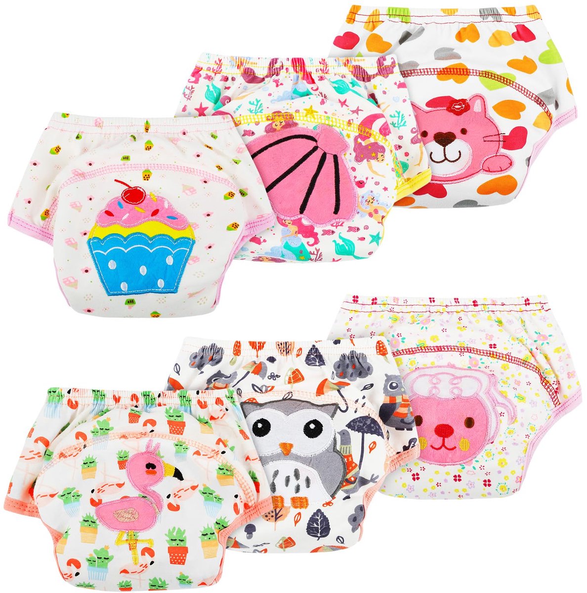 SnelShoppen - Herbruikbare Babyluiers Set van 6, Trainingsslips voor Baby's, Ademend en Zacht Katoen, Comfortabel voor Jongens en Meisjes, Duurzaam en