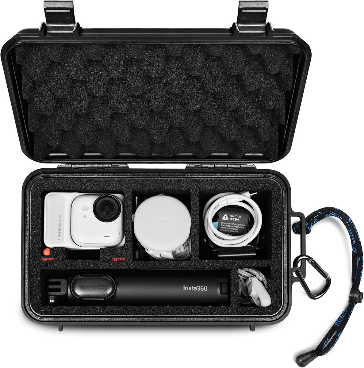 Reisopbergcase waterdicht - Hard case met foam - Geschikt voor Insta360 GO Ultra en accessoires - ShopVlot