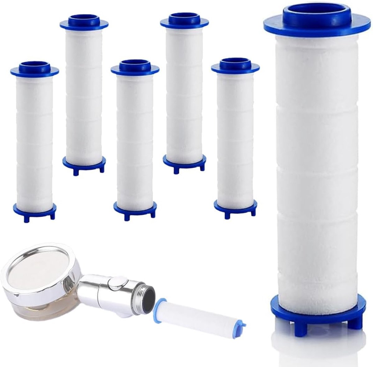 PP katoenen filters voor douchekop - 6 stuks - universele sediment cartridge - verwijdert chloor en verontreinigingen - ShopVlot