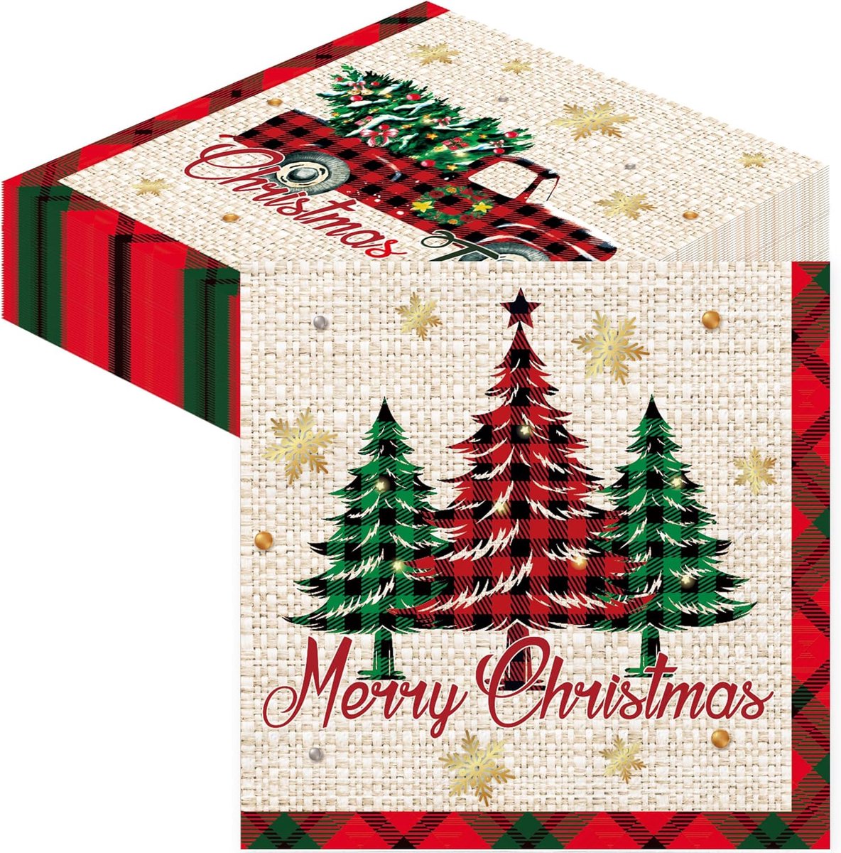 Papieren Servetten Kerstmis - 80 Stuks - Feestelijke Decoraties - Perfect voor Kerstdiner - ShopVlot