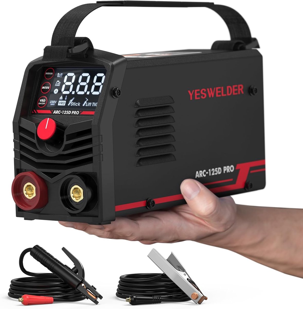 MMA lasmachine 125A - draagbare inverter - LED-display - ideaal voor beginners - ShopVlot