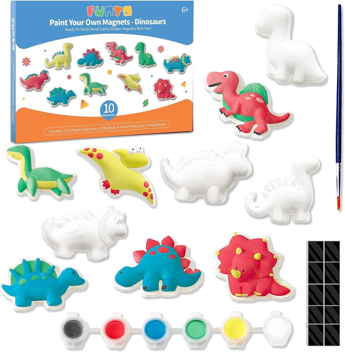 Verfset voor kinderen - 27-delige creatief speelgoed - Schilder je eigen dinosaurussen - Perfect voor STEAM projecten - ShopVlot