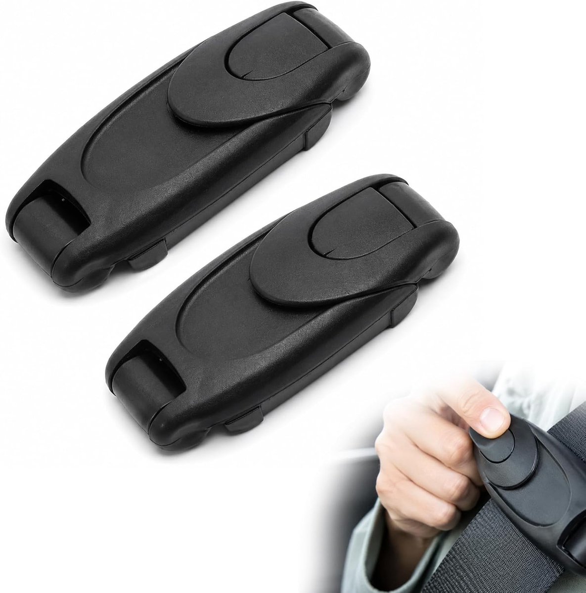 autogordelclip 2 stuks - polypropyleen - zwart - eenvoudig te gebruiken - ShopVlot