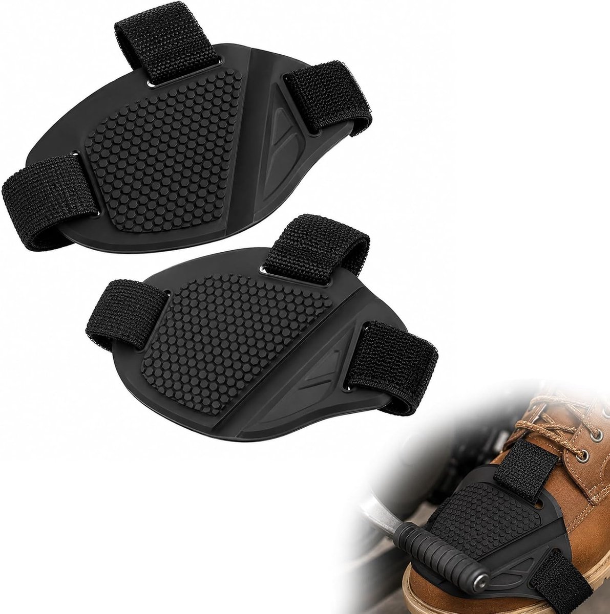 Motorfiets schoenbescherming - antislip rubber - verstelbaar - bescherming voor versnellingshendel - ShopVlot