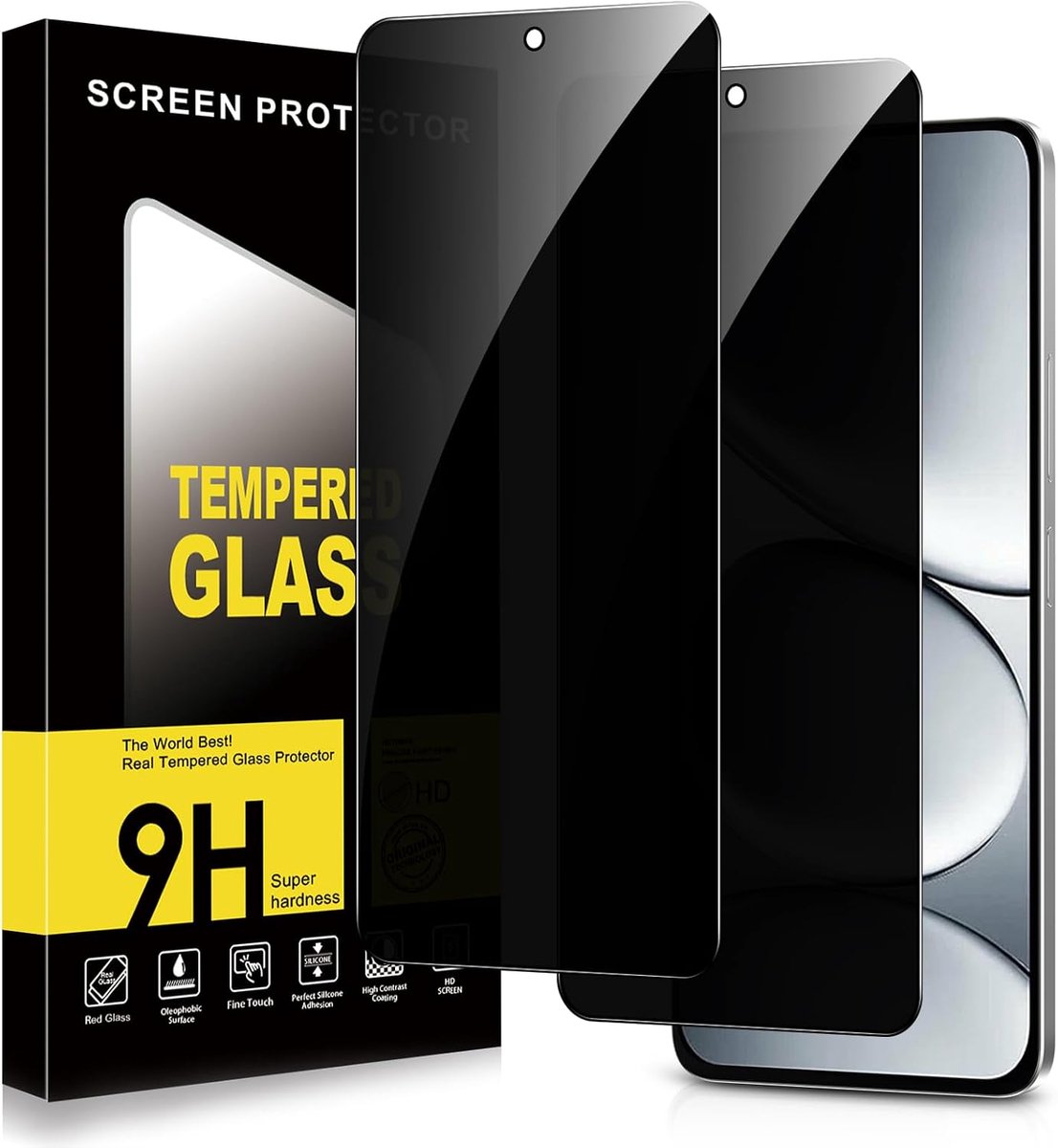 Mobiel displaybeschermfolie - gehard glas - anti-spionage - krasbestendig, privacybescherming - ShopVlot
