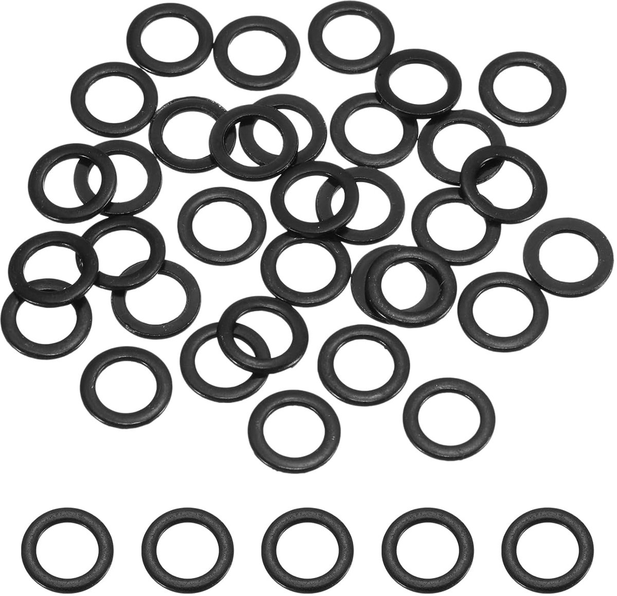 Platte sluitringen, M6 ID x 11 mm, OD, 304 roestvrij staal, zwart, verzinkt, afdichtringen voor schroeven en bouten, 60 stuks