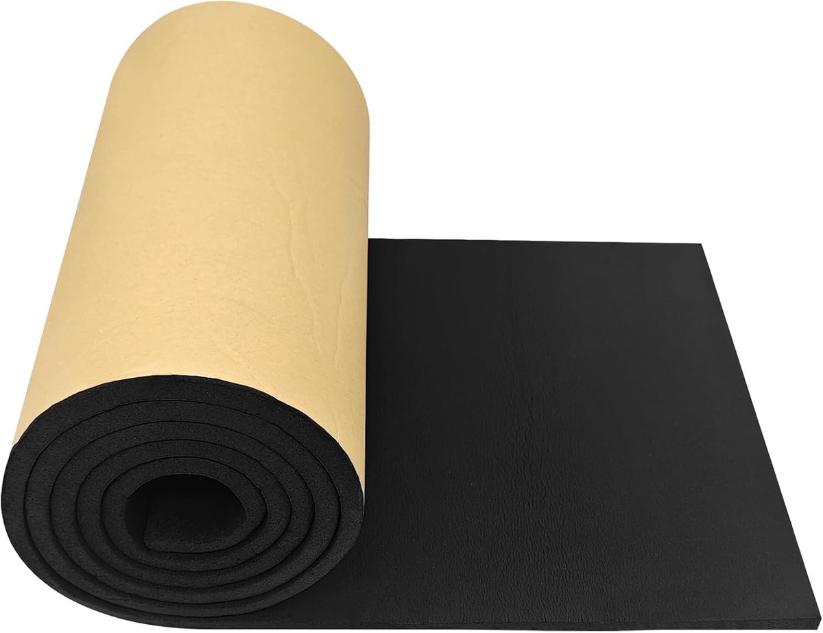 zelfklevend, 200 cm x 30 cm x 1 cm, isolatiemat, isolatie, geluidsisolatie, warmte-isolatie, vuurvast, vochtbestendig, waterdicht, voor auto en woonkamer