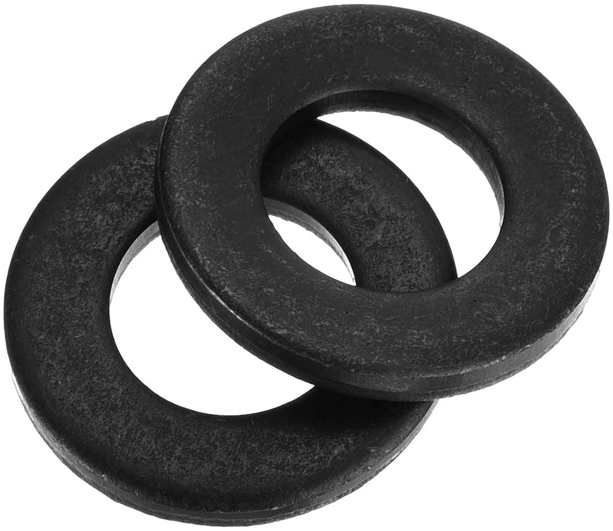 Set van 40 stuks, M12 x 24 x 3 mm, koolstofstaal, sluitringen, zwart geoxideerde platte afdichtingen, sluitringen, set voor schroeven, moeren, schroefdraadstang