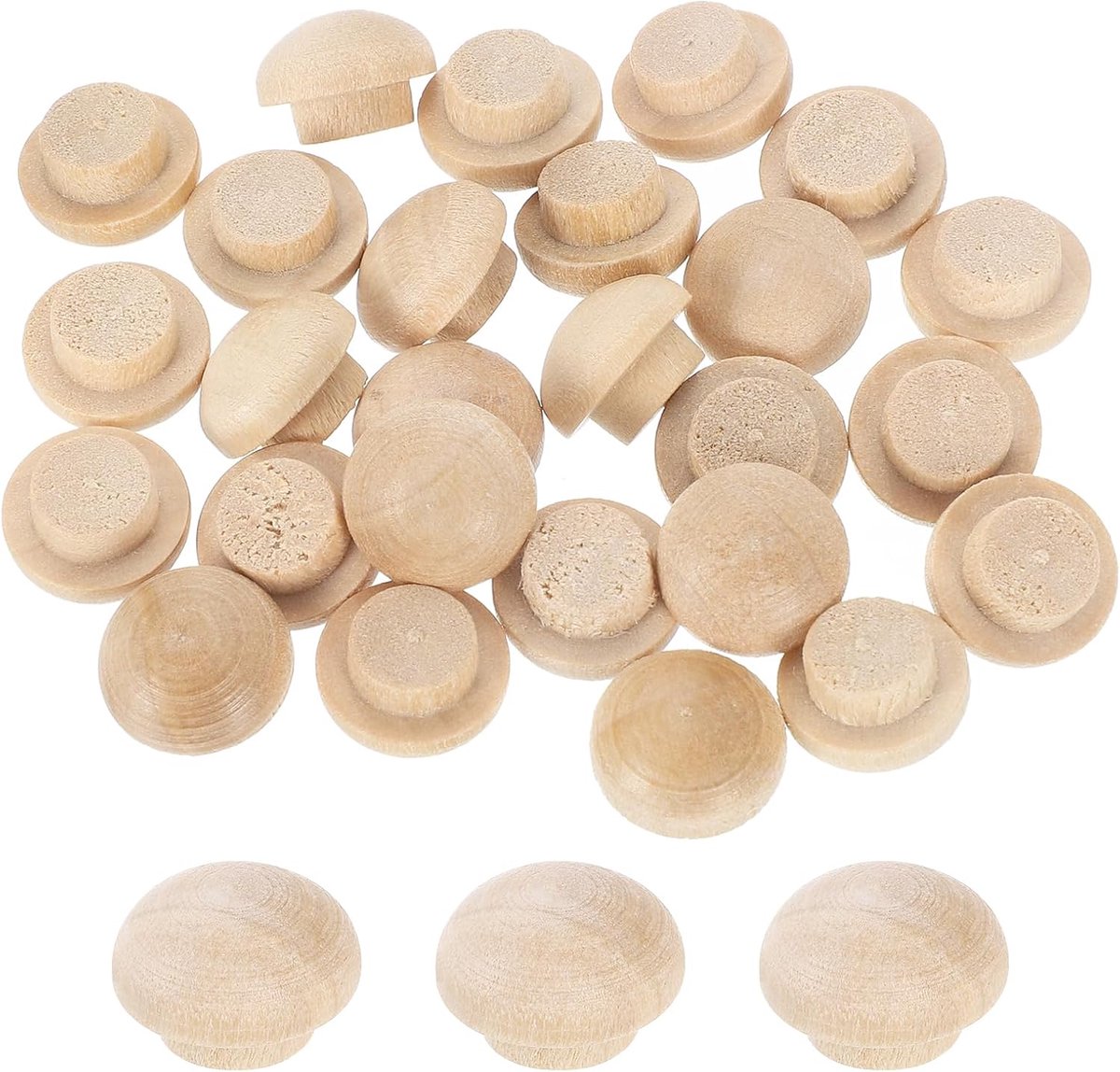 26 stuks houten knopstekkers, 8 mm/0,31 inch hardhouten schroefgat, stekker, houten knoppen, houten stekers voor meubels, houtbewerking, handwerk, decoratie (12 mm x 8 mm)