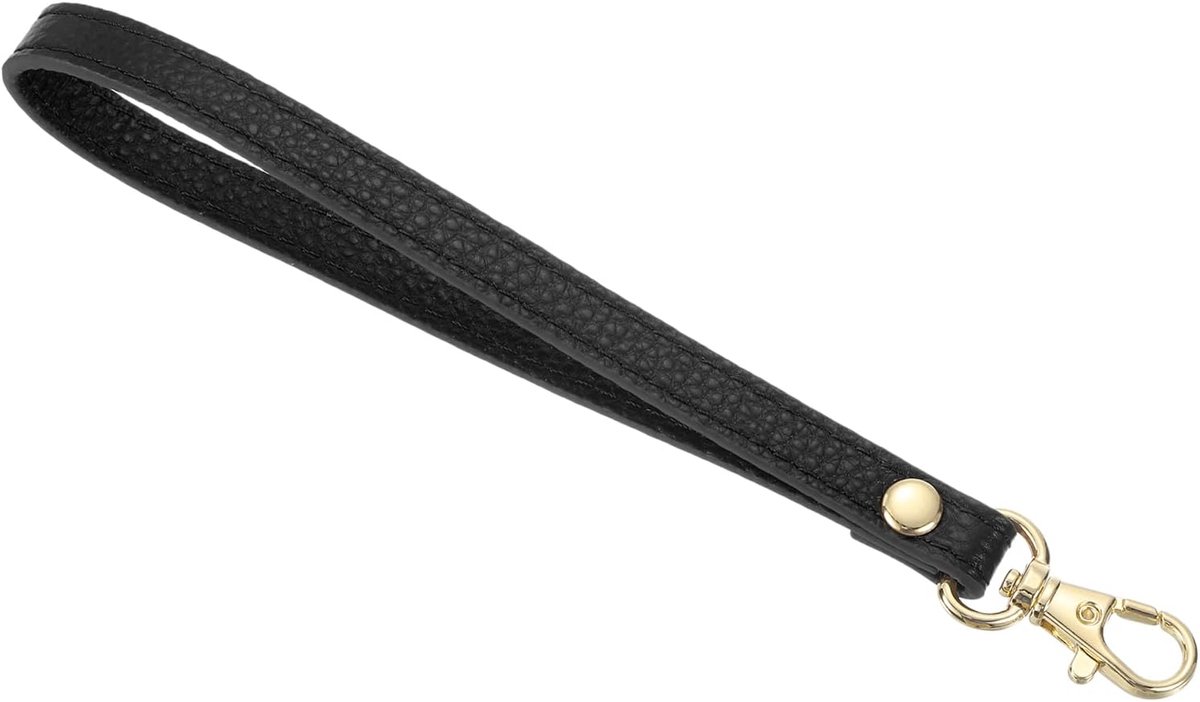 Leren polsband 190 mm, reserveriem voor handtas, handtas, reserveband voor portemonnee, sleutelhanger, doe-het-zelf tas, goud zwart