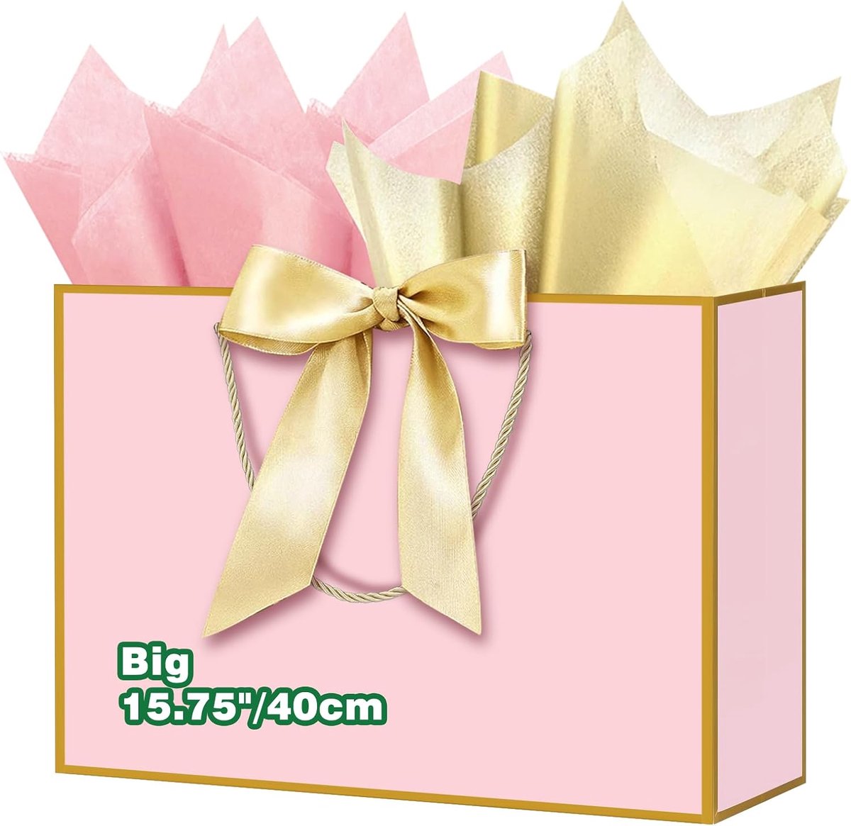 Cadeauzakjes Groot Maxi XXL - Roze met Velinpapier - Elegant Enveloppe Zakje - Perfect voor Verjaardagscadeaus - SnelShoppen