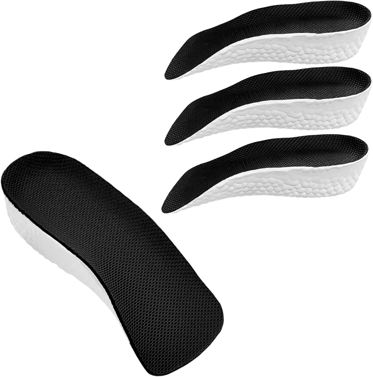 2 paar schoenverhogingszolen, hielverhogingen van 3,5 cm, inlegzolen voor hoogteverhoging met ondersteuning van de voetboog, ademende comfortabele pads