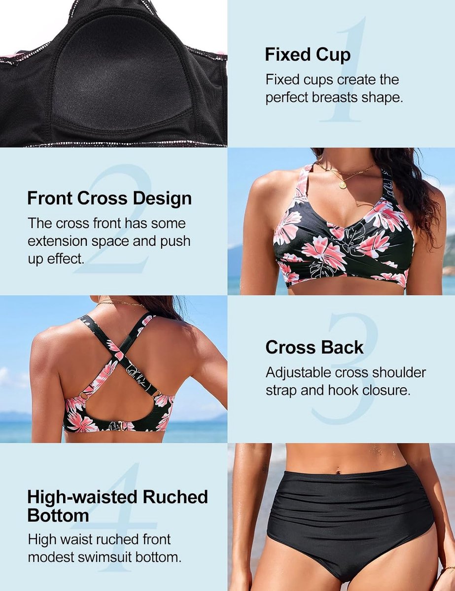 Dames Set Push Up Bikini Bovendeel Buikweg Badpak Twist Front Badpakken Hoge Taille Bikini Sets Badmode Tweedelige Zwempakken