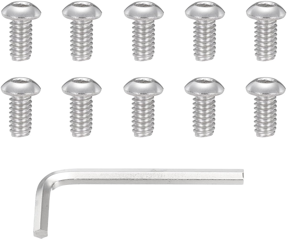 10 stuks 1/4 20 x 1/2 inch verzonken kop met zeskantaandrijving, 304 roestvrij staal, 18-8 schroeven met inbussleutel, holle kopschroeven voor doe-het-zelf, meubels, waterpomp