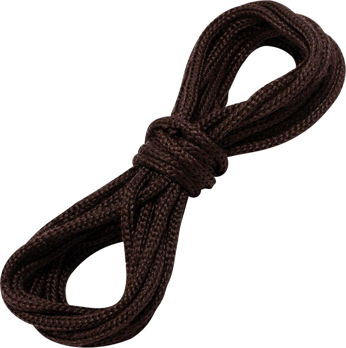 - C68304 - Decoratief gevlochten koord 5 meter x 4 mm - van polyester - kleur bruin
