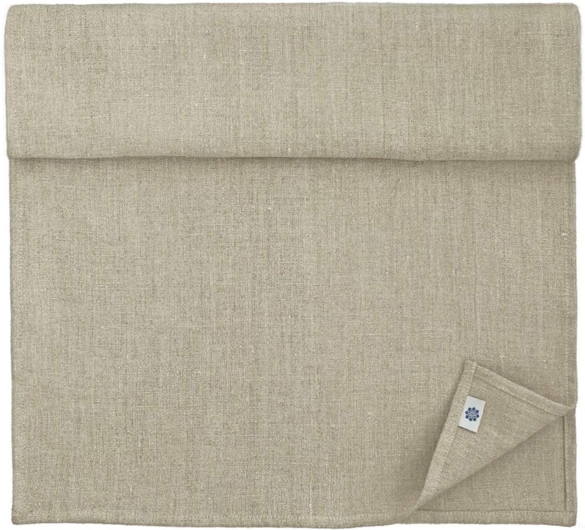 & Cotton Vintage Rustiek Shabby Chic Landeljik Tafelloper Rustico -100% Linnen, Beige Natuurlijk (44x 130 cm) Table Runner Tafelkleden Artikelen voor Landhuis Hut Huis Keuken Woonkamer Decoratie