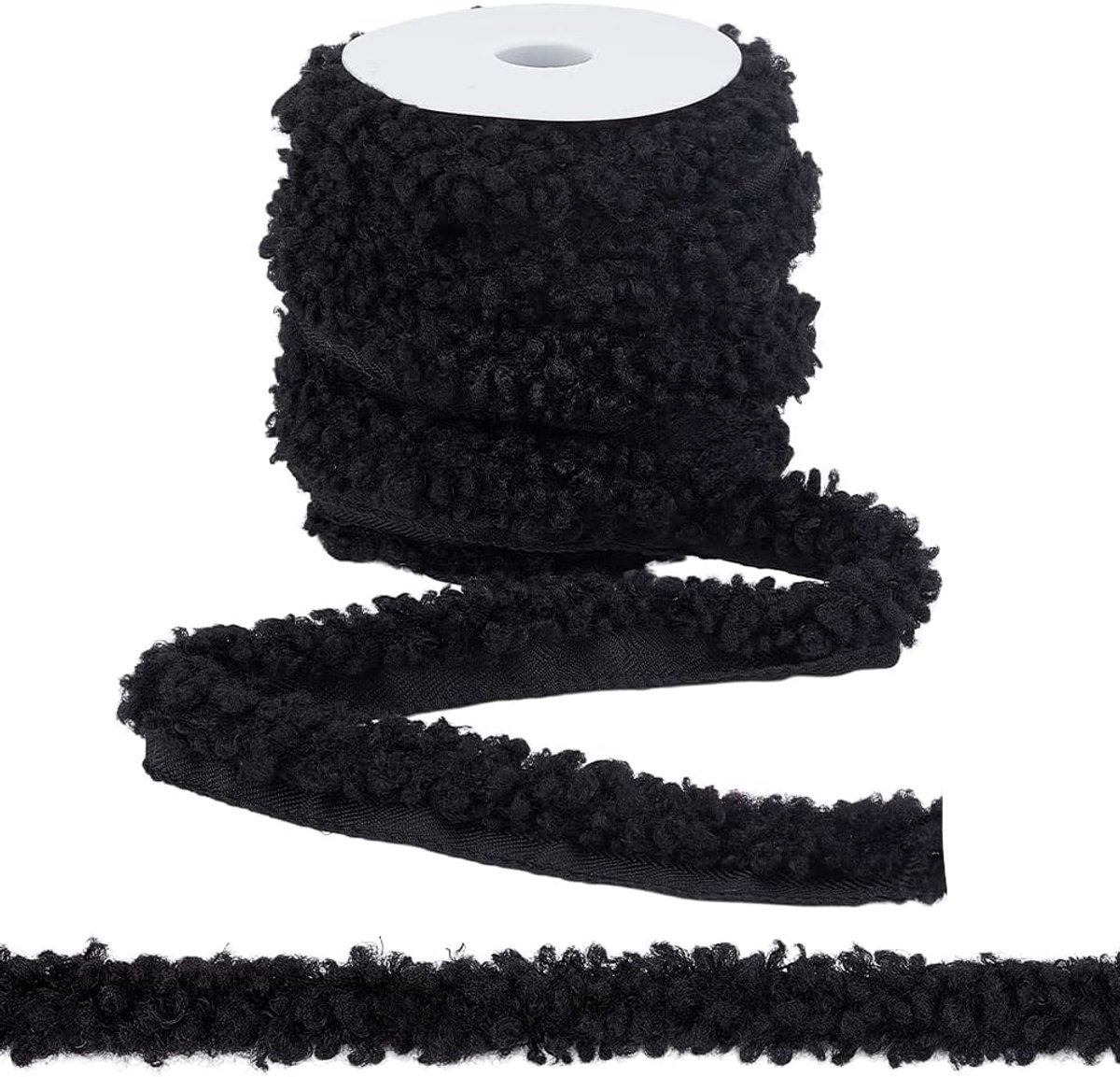 PandaHall 10 m Zwart Faux Fur Trim Pluche Lint Versieringen 20mm Brede Harige Stof Trim Pluizige Naaien Trims Decoratieve Trimmen Lint Voor Diy Craft Winter Kleding Kussen Gordijn Home Decor