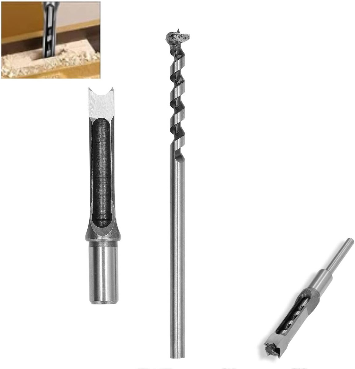 Mortiser-boor met vierkante gaten Mortiser-boorset Mortiser-boor Vierkante gatenboor Boor met vierkante gaten Mortiser-boor van gelegeerd staal houtbewerkingsgereedschap spiraalboor kits (16mm)