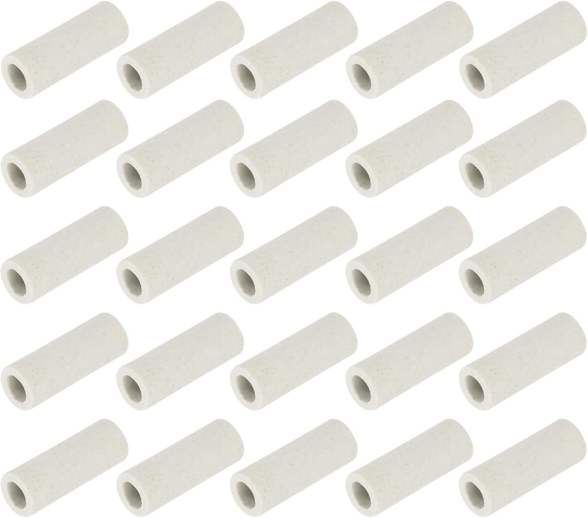 50 stuks 7 mm diameter keramische buizen geïsoleerde elektronische draadbundels thermische isolatie enkele boring, 10 mm x 30 mm