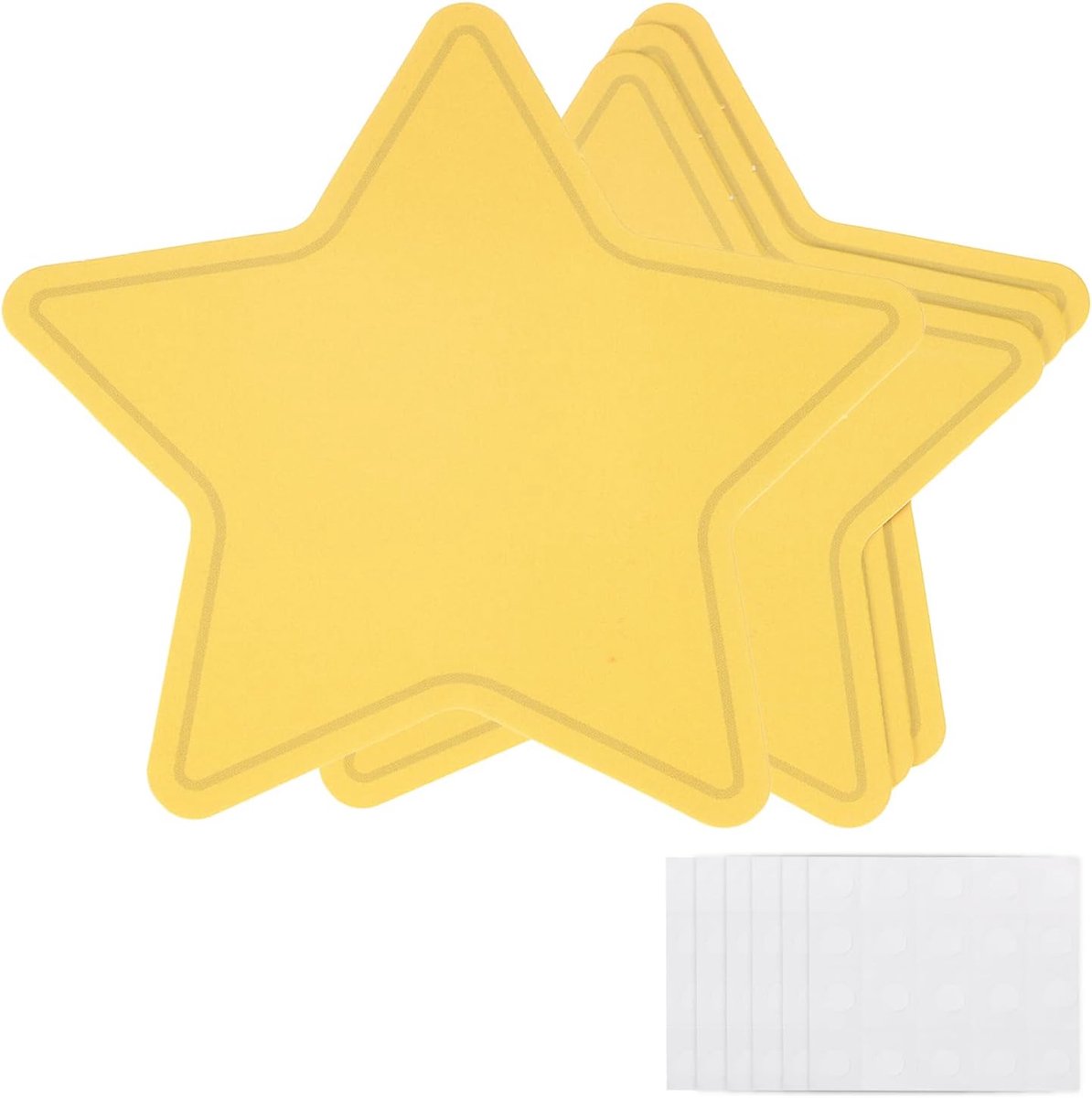 100 stuks steruitsparingen, 8 x 8 cm, stervormige papieren kaarten voor doe-het-zelfprojecten, geel