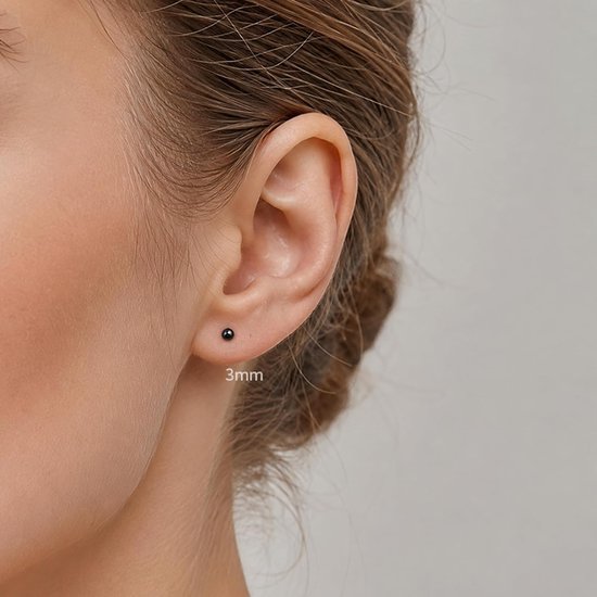 Titanium bolvormige oorstekers, medische oorstekers, goud, zilver, 3 mm, 4 mm, 5 mm, 6 mm, hypoallergeen, ronde kogeloorbellen voor gevoelige oren, voor dames en heren — afbeelding 3