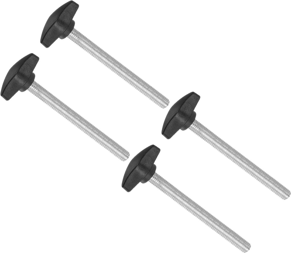 Wing Knoppen Duimschroef, M8 x 85 mm Buitendraad, Plastic T Duim Klemschroef Schroefschroefdraad Stud Handknoppen Grip, (Toepassingen: voor machines draaibanken), 4-delig