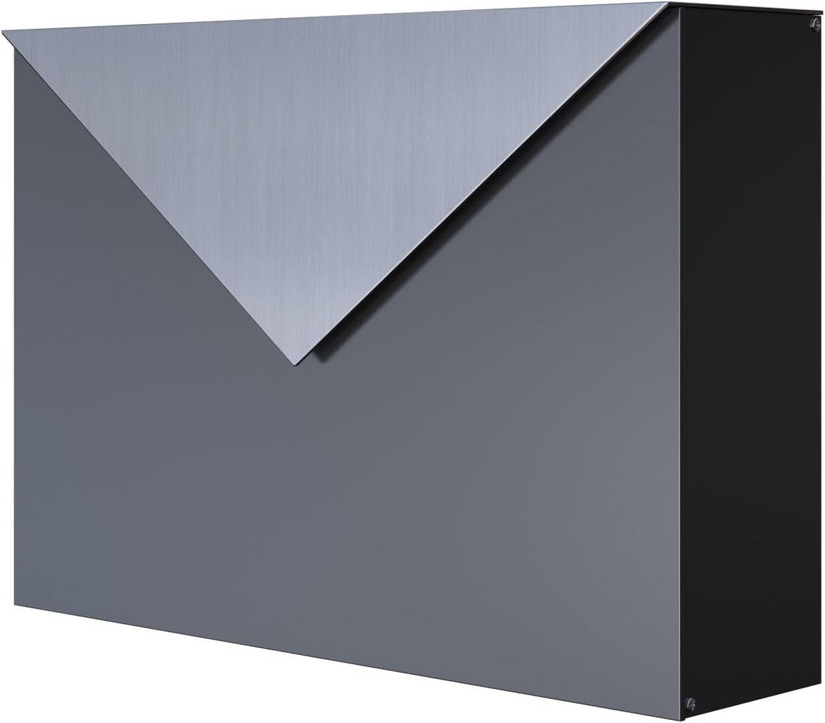 Wand brievenbus - Postbak muur - Post ontvangen - Design met klep - 46x32.5x11.5 cm - Antraciet