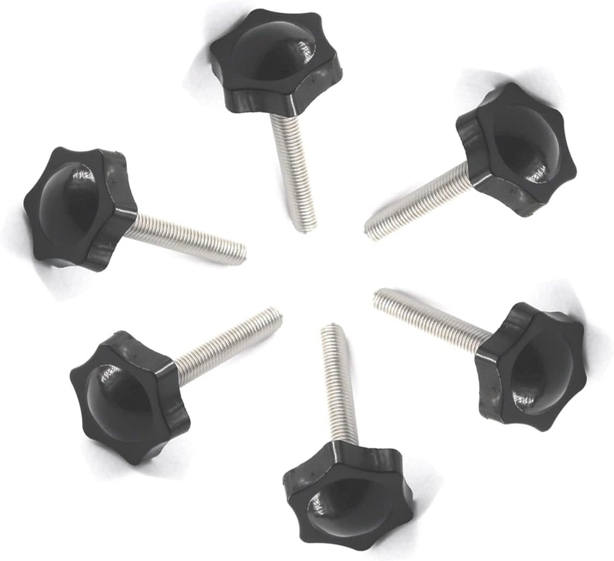 10Pcs Rvs M6x40Mm Draad Vervanging Ster Hand Knop Aanscherping Duim Schroef Hand Aanscherping Knop Schroef
