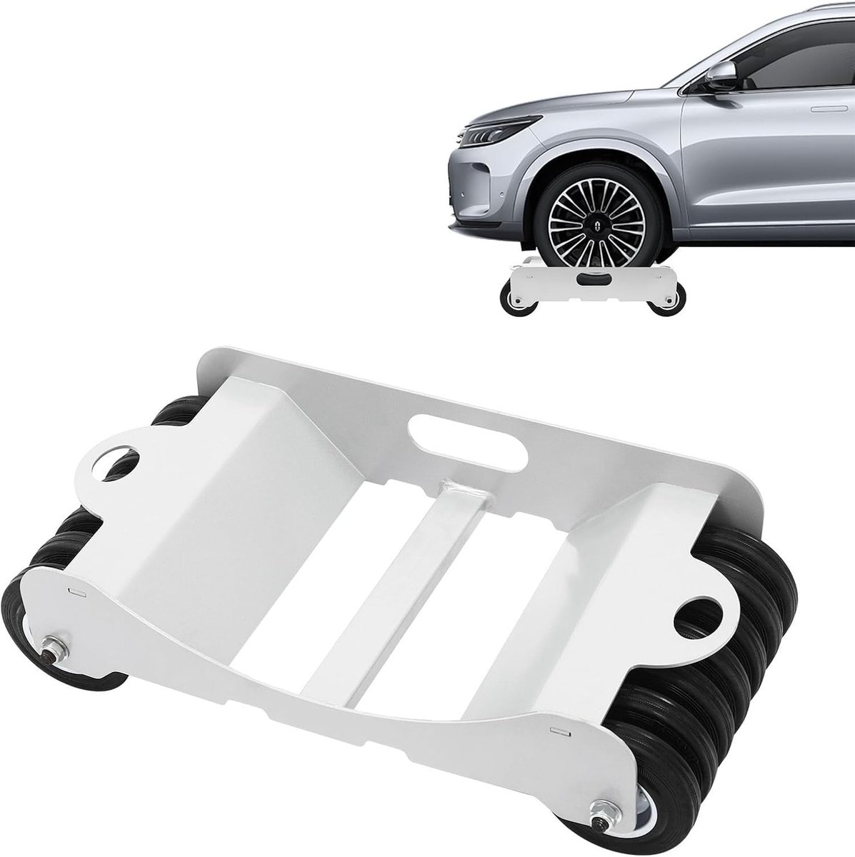 Mobiele bandenkar 2040 kg - 14-wielige stalen trolley - robuust en mobiel - ideaal voor garages - SnelShoppen
