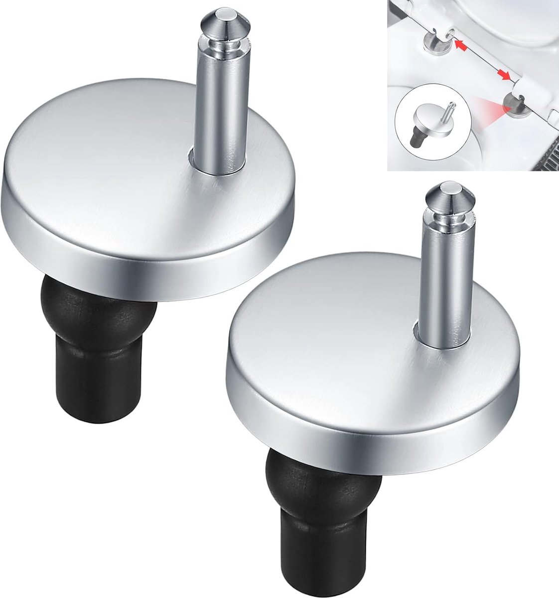 2 schroeven WC-bril snelontgrendeling, universel beslag WC-brilscharnier, gaten, blind, reparatieonderdelen toiletdeksel, accessoires