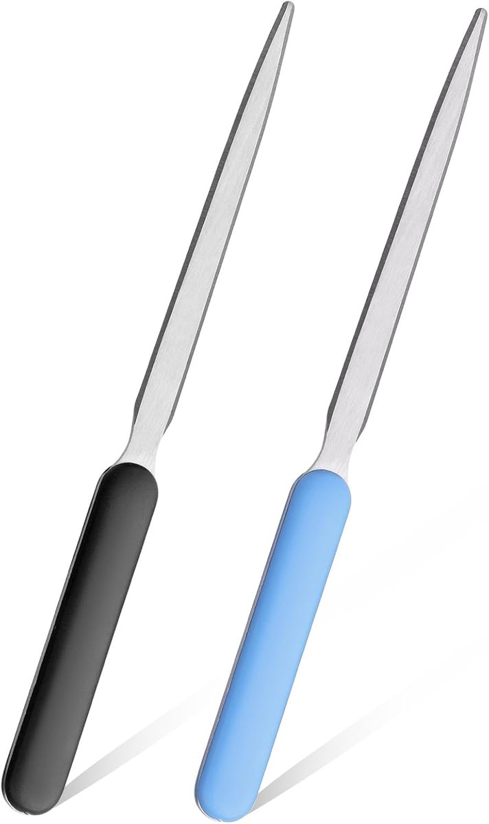 Briefopeners, lichtgewicht briefopeners envelop snijmachine, blauw zwart roestvrij staal envelopopener voor post, kantoor, thuisbenodigdheden (7,5 inch)