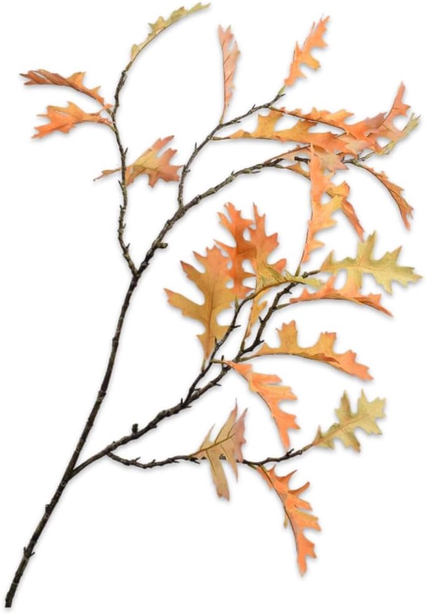 Kunstbloemen tak eikenblad 110 cm - gele kleur - decoratief - ideaal voor binnenhuisdecoratie - SnelShoppen