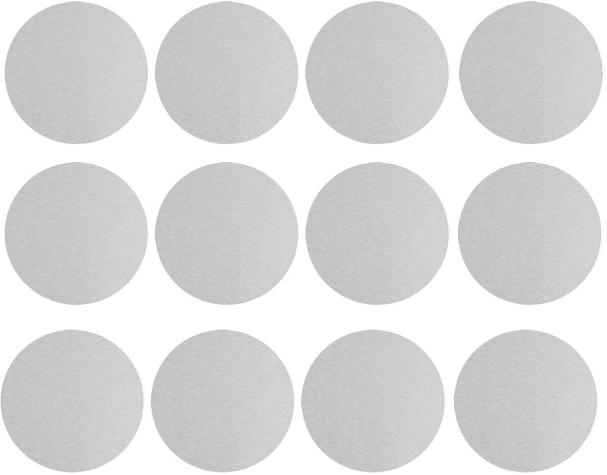 Aluminium ronde plaat, 12 stuks, 50 mm diameter x 1 mm dikte, hoogwaardige aluminium plaat, rond van 6061 aluminium, nauwkeurige metalen schijf voor doe-het-zelf knutselen, modelbouw en