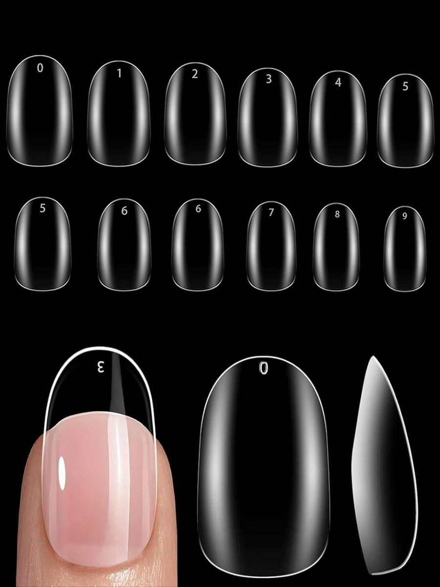 240 Stuks Nageltips Ovaal S, 10 Maten Nail Tips Kort, Nagel Tips Full Cover, Voor Lijm-Op Nail Art Voor Nagelstudio'S Starter DIY, Kunstnagels Acryl Almond