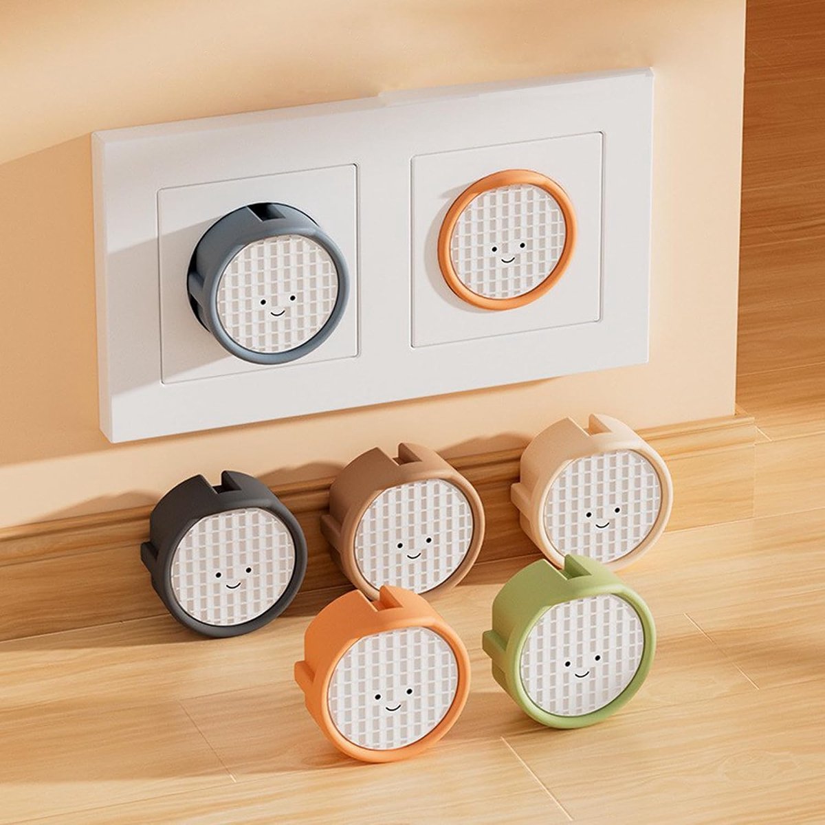 F Stekkerdoos Cover Set - 6 Stuks Bruin - Siliconen Decoratie - Bescherming tegen stof en spatwater - ShopVlot
