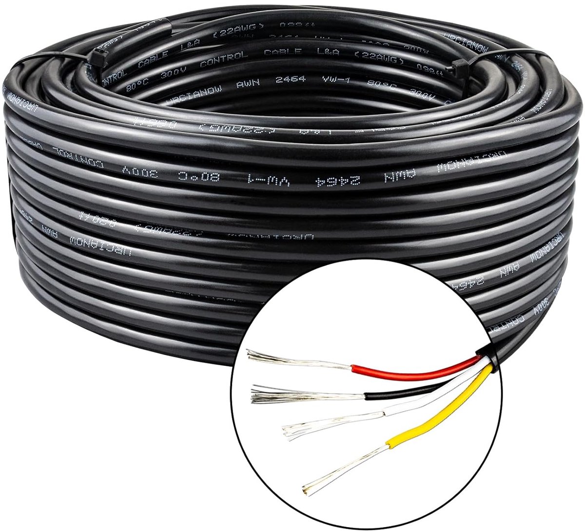 Electric draad 22 AWG 4-aderig - PVC kabel - getinned koper - ideaal voor elektrische verbindingen - ShopVlot