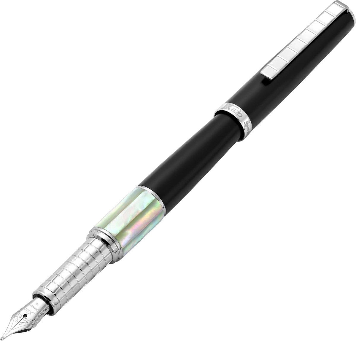 Vulpotlood medium - mat zwart met parelmoer - chrome afwerking - perfect voor dagelijks gebruik - ShopVlot